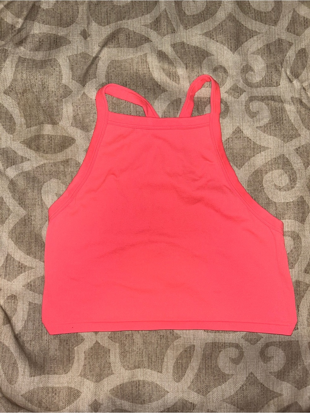 wild fable Hot Pink High-Neck Ribbed Sports Crop